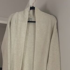 Long White Wrap Sweater